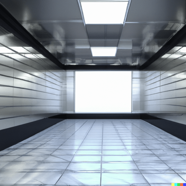 DALL·E 2023 03 07 13.56.01 3D Render stainless sheet interior room in office